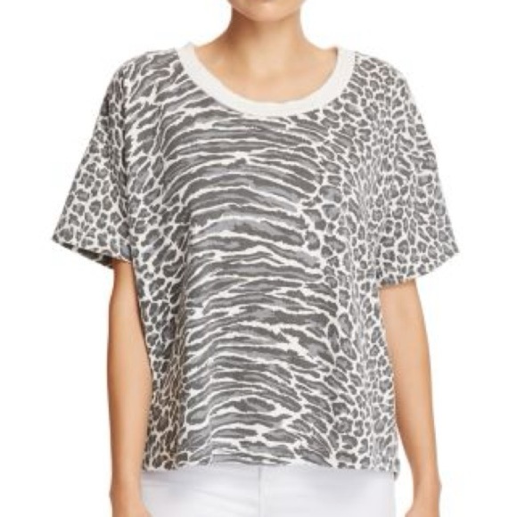 Current/Elliott leopard animal print tee shirt - size 3 (Large) - Picture 2 of 5
